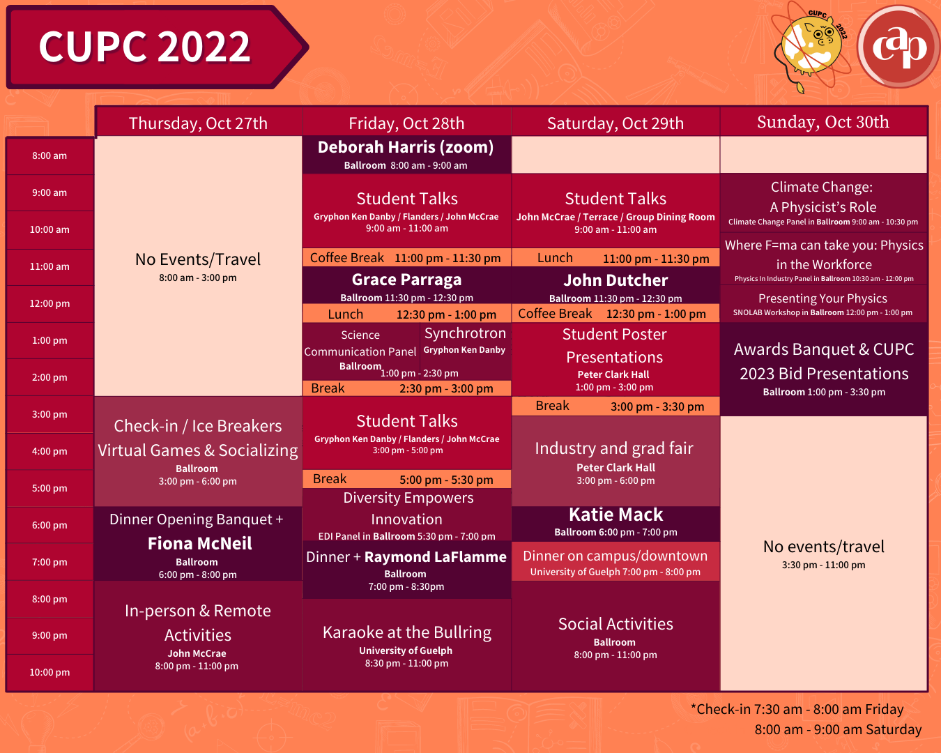 Graphical Schedule for CUPC 2022