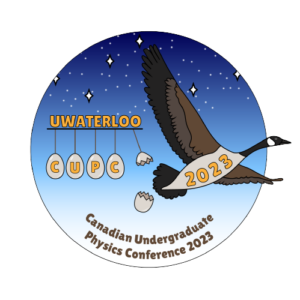CUPC 2023 University of Waterloo Logo. A goose coming from an egg in loo of Waterloo's over-population of Canadian Geese.