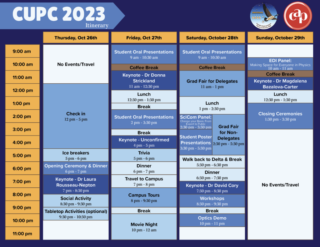 CUPC 2023 Schedule